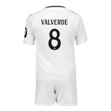 Real Madrid Federico Valverde #8 Hjemmedraktsett Barn 2024-25 Kortermet (+ Korte bukser)